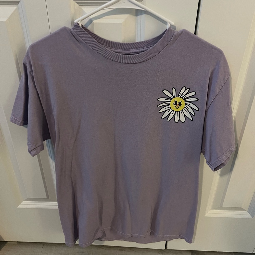 Purple Kids T-Shirt with Daisy Patch